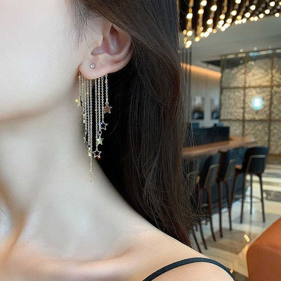 Style De Boucle D'Oreille Les bijoux en acier | Boucles D'Oreilles Longues Et Exquises Cha Ne