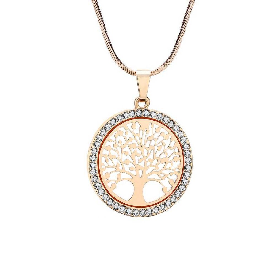 Style De Collier Les bijoux en acier | Collier Arbre De Vie Et Strass