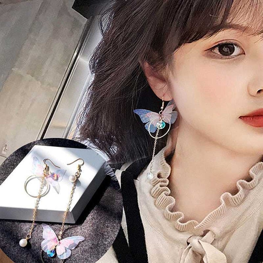 Style De Boucle D'Oreille Les bijoux en acier | Boucle D'Oreille Cha Ne Exquise En Forme De Papillon