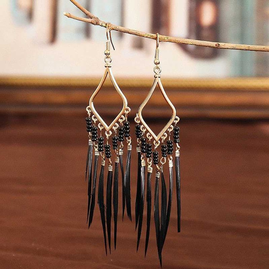 Style De Boucle D'Oreille Les bijoux en acier | Boucle D'Oreille En Alliage G Om Trique Avec Cha Ne