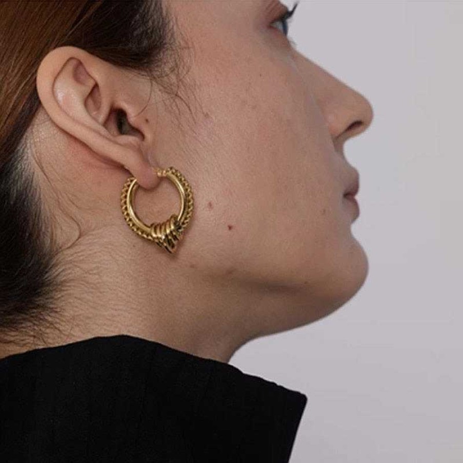 Style De Boucle D'Oreille Les bijoux en acier | Boucle D'Oreille Cr Ole Punk En M Tal.