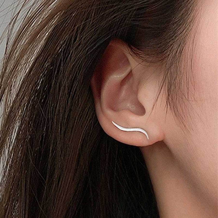 Style De Boucle D'Oreille Les bijoux en acier | Boucle D'Oreille Grimpante Ligne G Om Trique