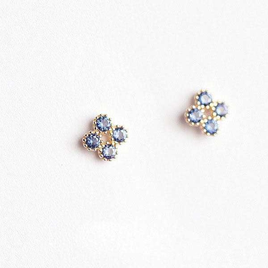 Style De Boucle D'Oreille Les bijoux en acier | Boucle D'Oreille En Micro-Incrustation De Cristal En Forme D' Toile Quatre Pointes