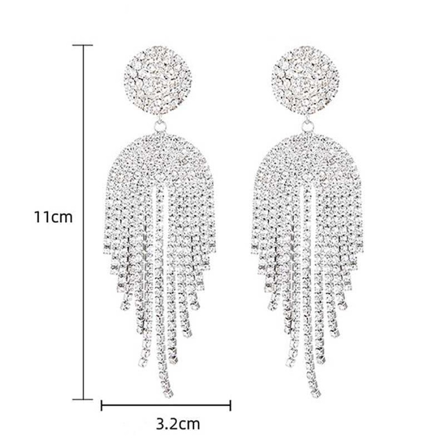 Style De Boucle D'Oreille Les bijoux en acier | Boucles D'Oreilles Goutte En Cristal Avec Cha Ne.