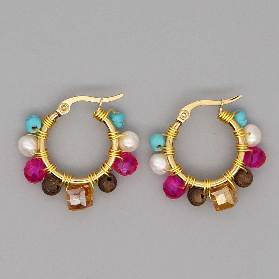 Style De Boucle D'Oreille Les bijoux en acier | Boucles D'Oreilles Anneaux En Cristal