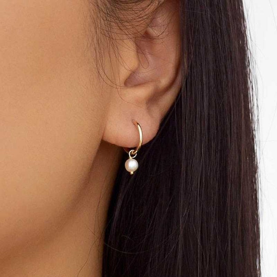 Style De Boucle D'Oreille Les bijoux en acier | Boucles D'Oreilles Anneaux Avec Perles Naturelles Faites La Main