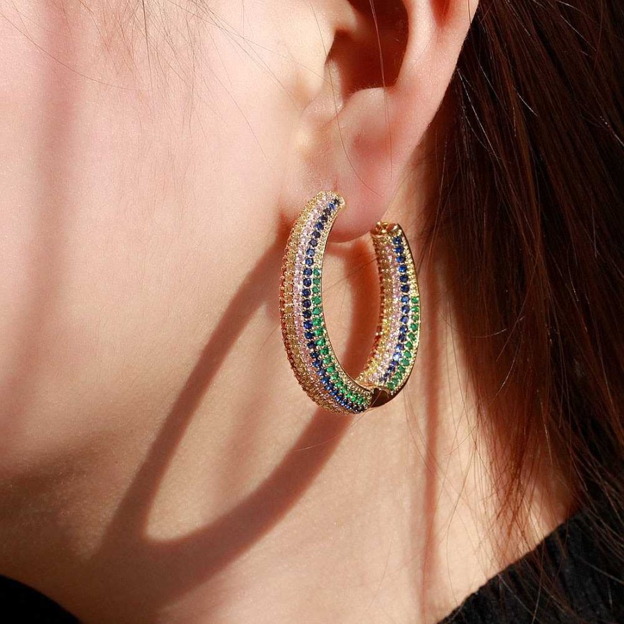 Style De Boucle D'Oreille Les bijoux en acier | Boucle D'Oreille En Forme D'Anneau Large