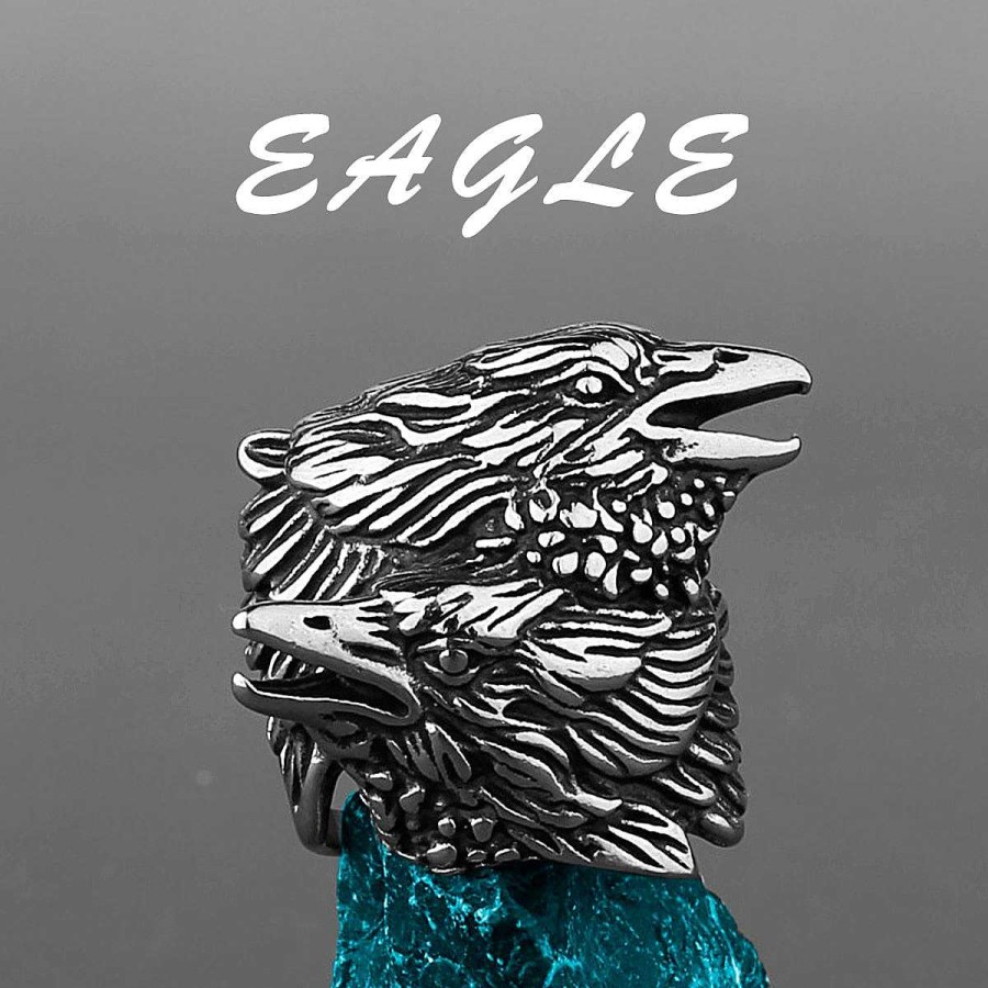 Style De Bague Les bijoux en acier | Bague En Acier T Tes D'Aigle Inoxydable