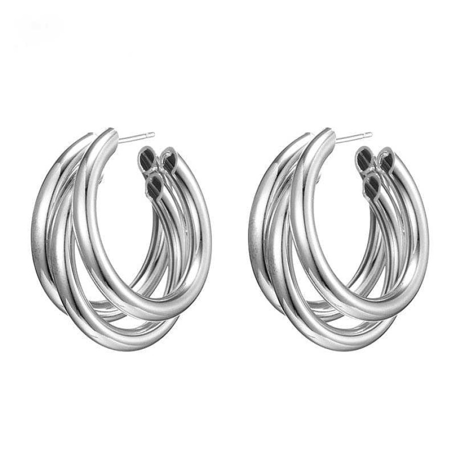 Style De Boucle D'Oreille Les bijoux en acier | Boucles D'Oreilles Anneaux En Alliage Audacieux