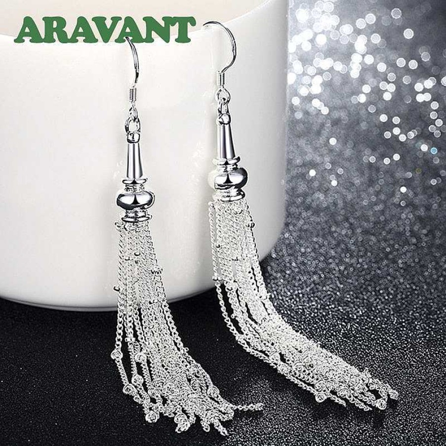 Style De Boucle D'Oreille Les bijoux en acier | Boucles D'Oreilles Cha Nes Longues Glands Multi-Cha Nes