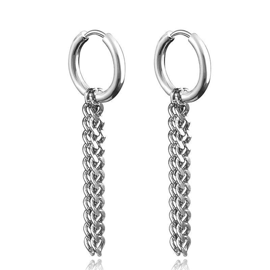 Style De Boucle D'Oreille Les bijoux en acier | Boucles D'Oreilles Acier Petite Chaine Inoxydable