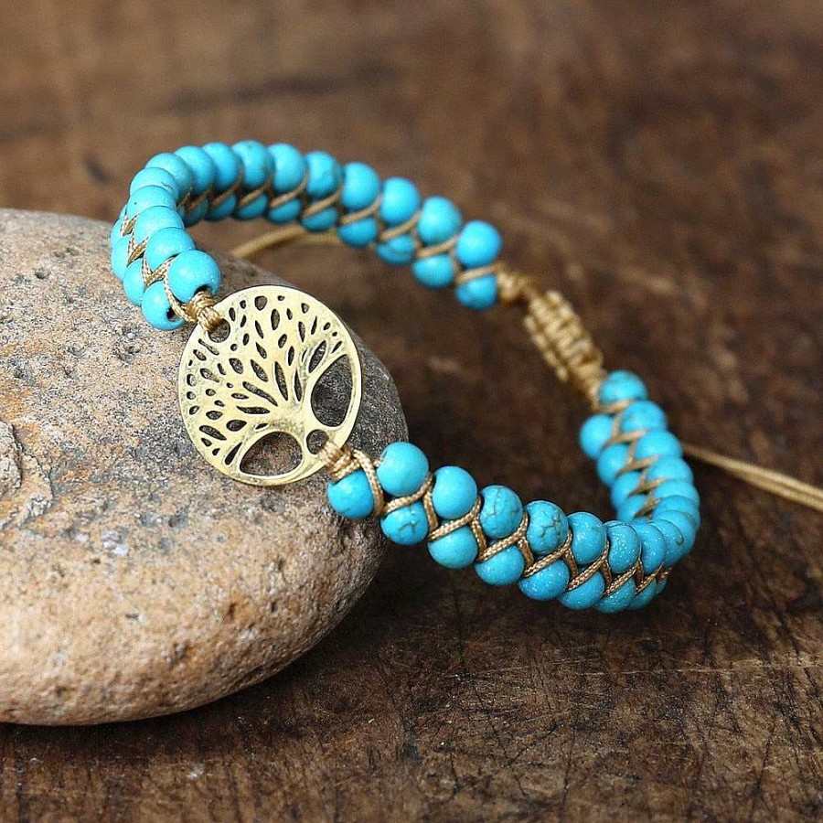 Styles De Bracelets Les bijoux en acier | Bracelet Arbre De Vie Turquoise Original