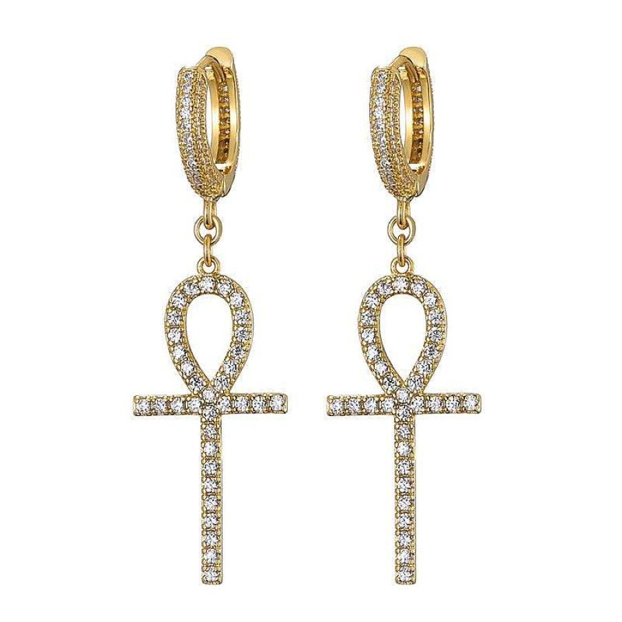 Style De Boucle D'Oreille Les bijoux en acier | Boucles D'Oreilles En Zircon Et Croix