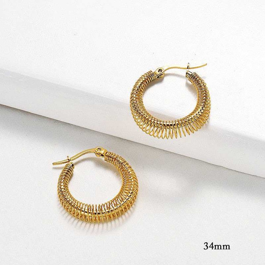 Style De Boucle D'Oreille Les bijoux en acier | Boucle D'Oreille Cr Ole Martel E Minimaliste