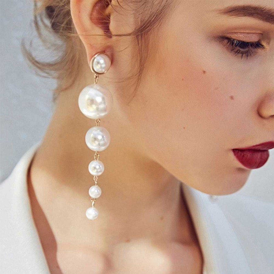 Style De Boucle D'Oreille Les bijoux en acier | Boucle D'Oreille De Mariage Avec Perle De Simulation