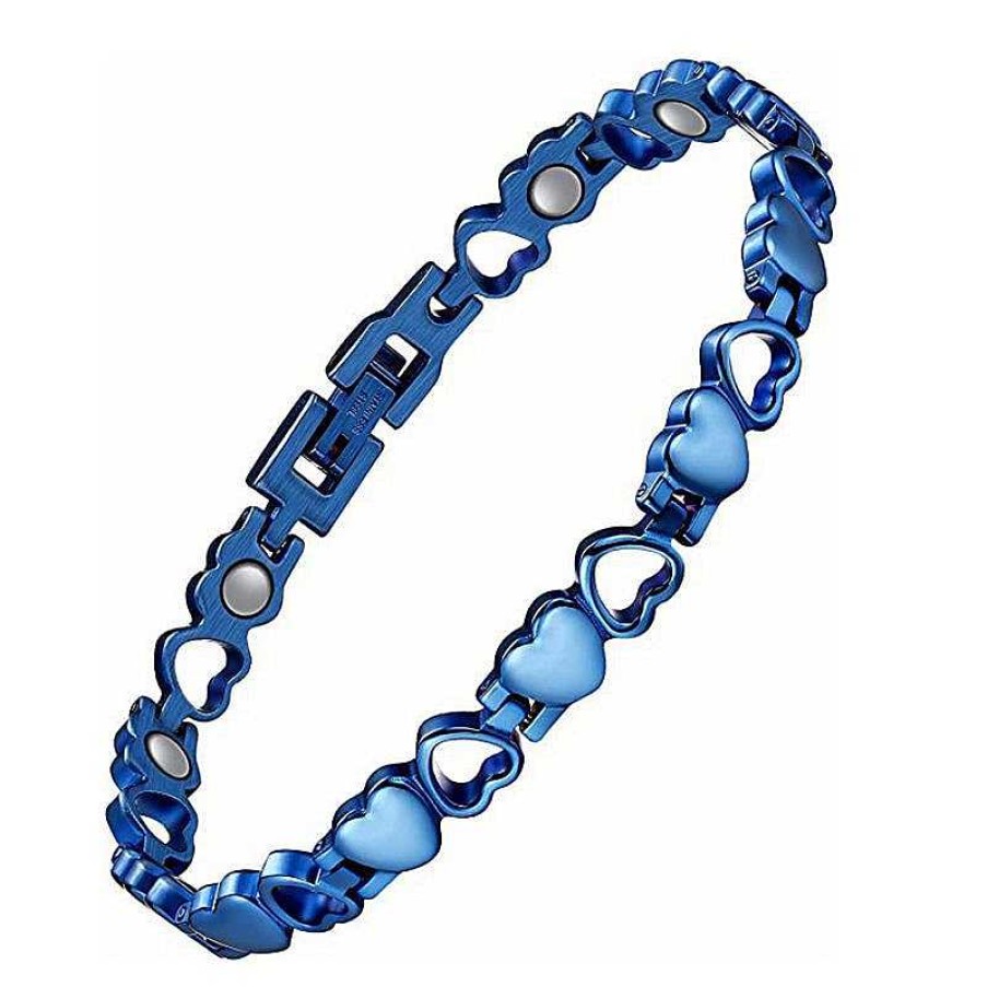 Styles De Bracelets Les bijoux en acier | Bracelet Magn Tique Coeur Bleu