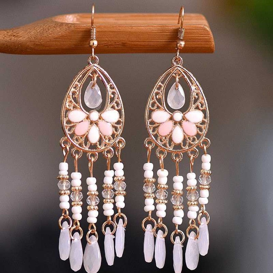 Style De Boucle D'Oreille Les bijoux en acier | Boucle D'Oreille Cha Ne En Fleur R Tro