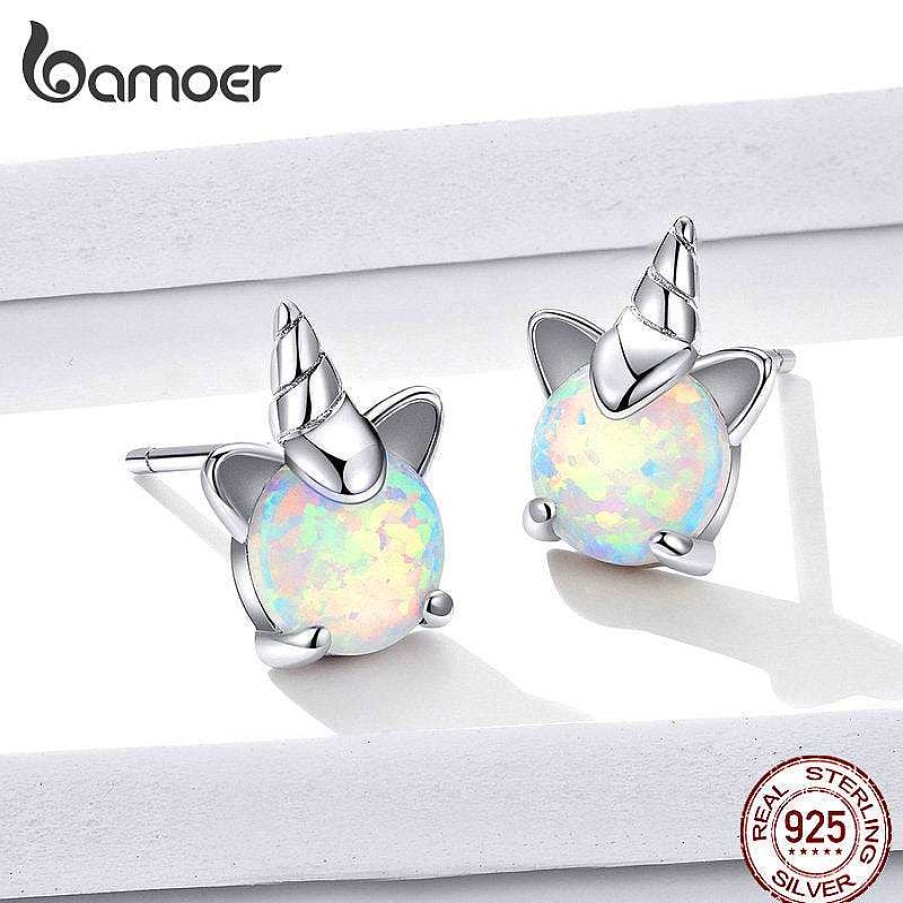 Style De Boucle D'Oreille Les bijoux en acier | Boucle D'Oreille Licorne En Opale