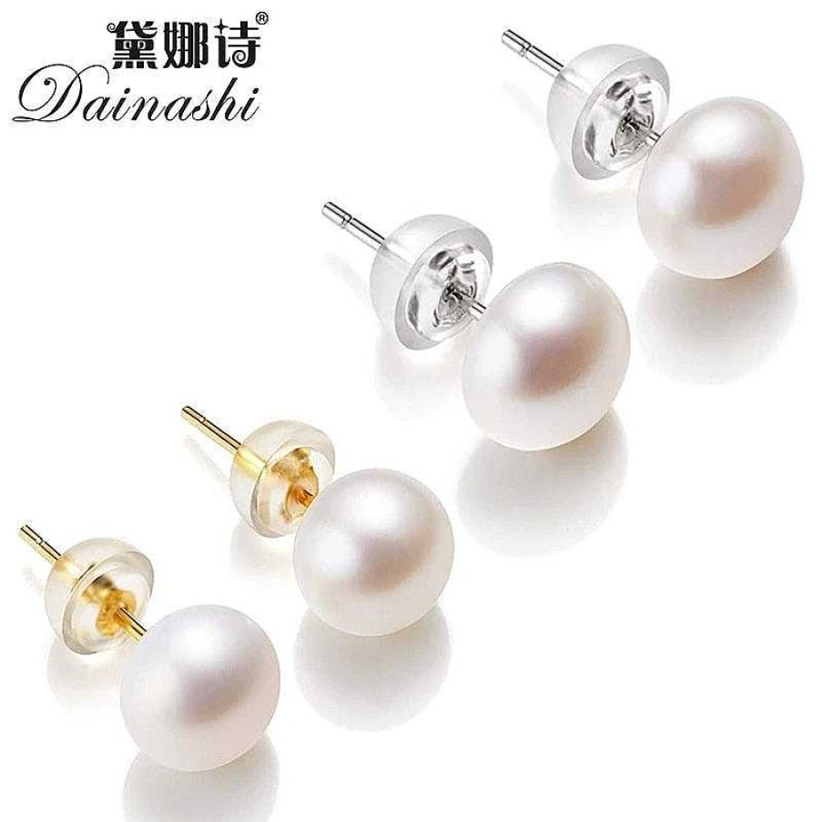 Style De Boucle D'Oreille Les bijoux en acier | Boucle D'Oreille De Mariage En Perle Blanche De Culture