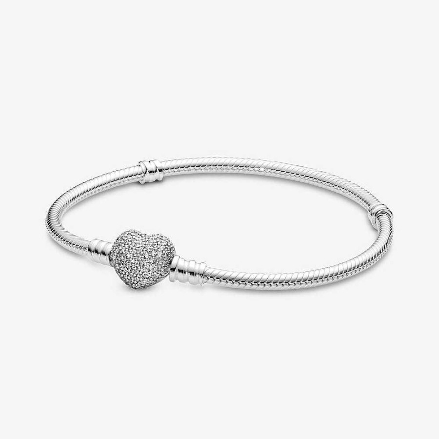 Styles De Bracelets Les bijoux en acier | Bracelet Coeur Recouvert Gris