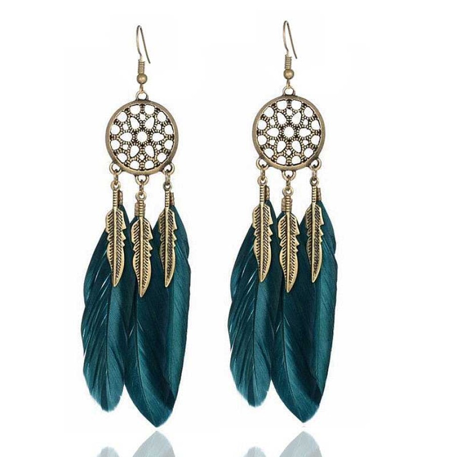 Style De Boucle D'Oreille Les bijoux en acier | Boucle D'Oreille Plume Vintage Vid E