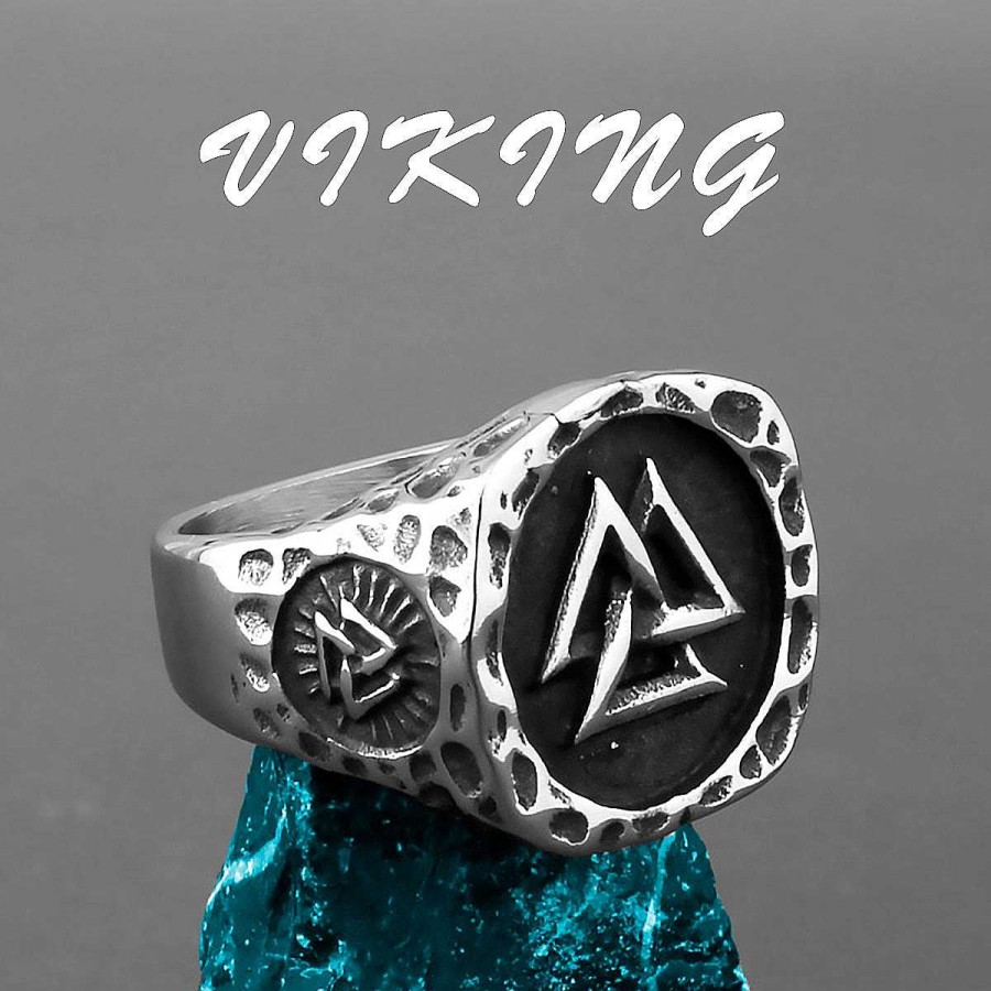 Style De Bague Les bijoux en acier | Bague En Acier Valknut Inoxydable