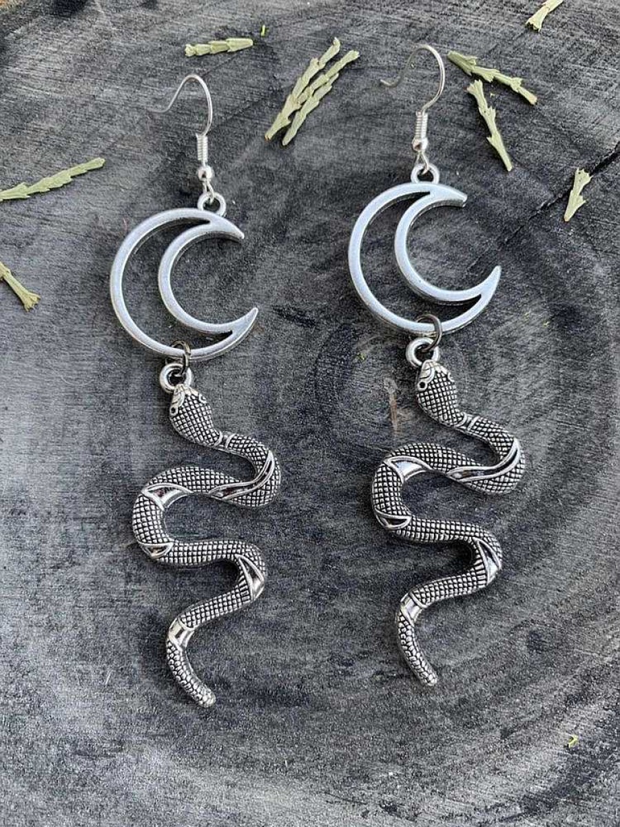 Style De Boucle D'Oreille Les bijoux en acier | Boucle D'Oreille En Forme De Serpent Lunaire