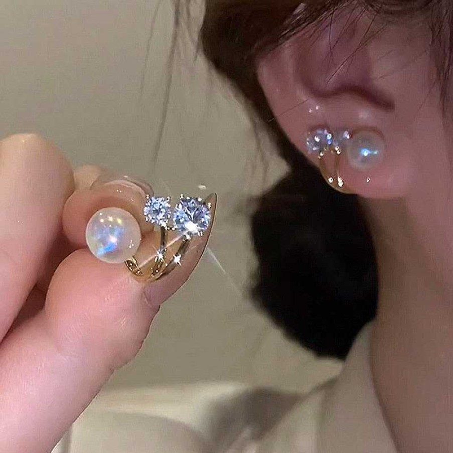 Style De Boucle D'Oreille Les bijoux en acier | Boucle D'Oreille Perle Luxe