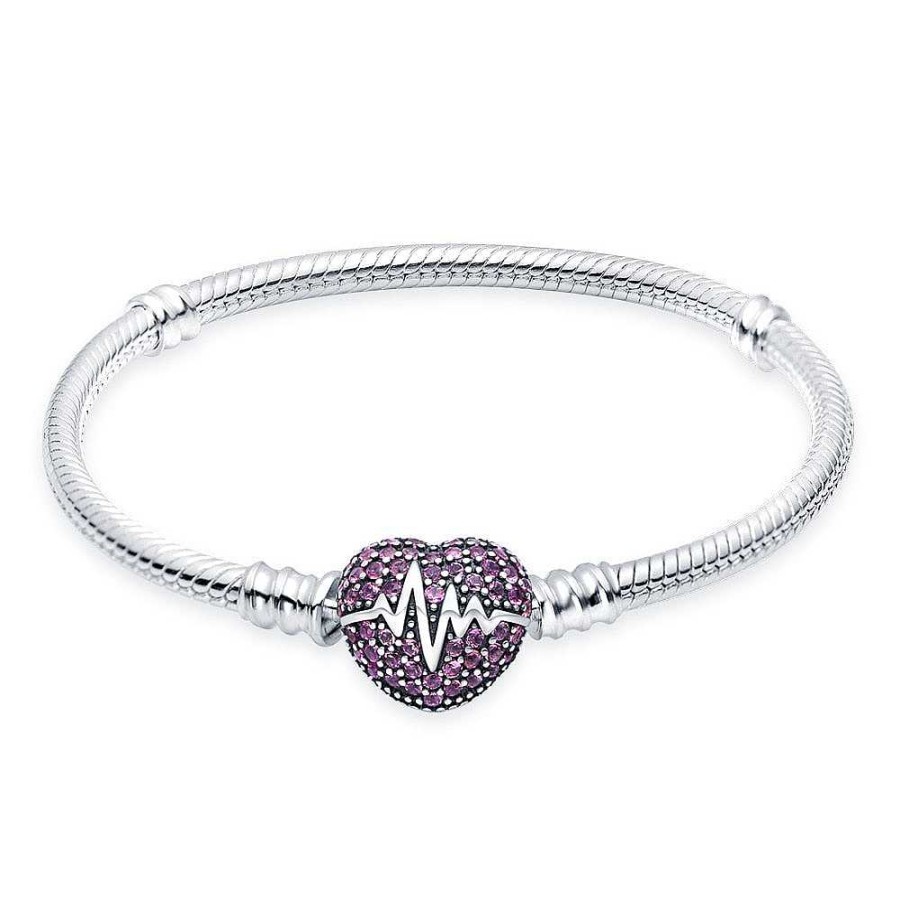 Styles De Bracelets Les bijoux en acier | Bracelet Coeur Rythme Violet