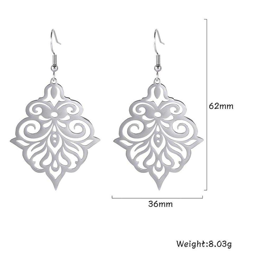 Style De Boucle D'Oreille Les bijoux en acier | Boucle D'Oreille Fleur En Acier Inoxydable