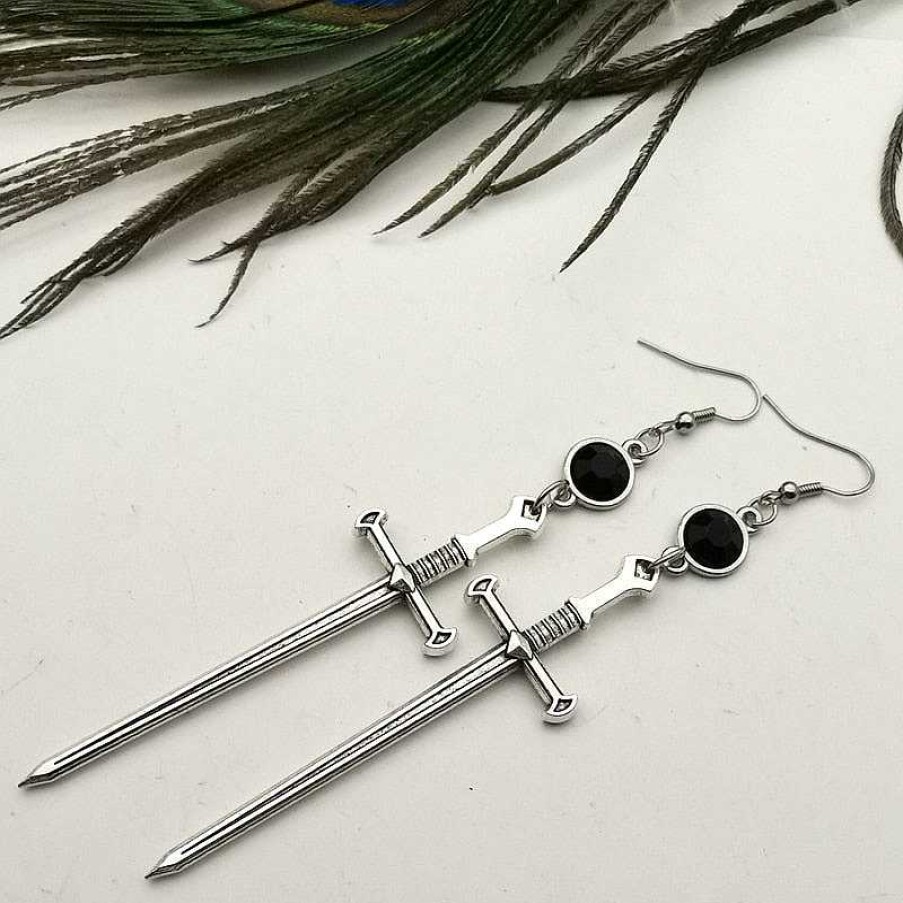 Style De Boucle D'Oreille Les bijoux en acier | Boucle D'Oreille Croix Avec Une P E En Cristal.