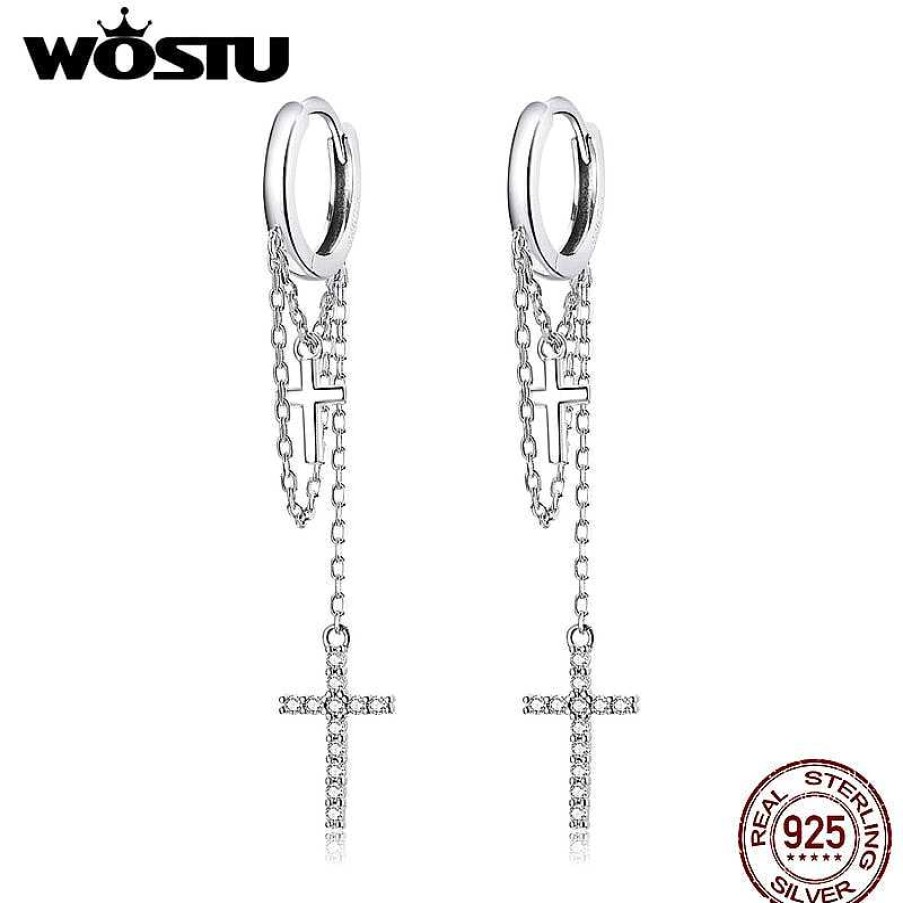 Style De Boucle D'Oreille Les bijoux en acier | Boucles D'Oreilles Croix Longues Classiques