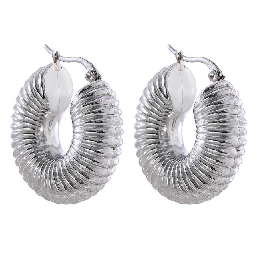 Style De Boucle D'Oreille Les bijoux en acier | Boucle D'Oreille Cr Ole Tendance Et Ronde