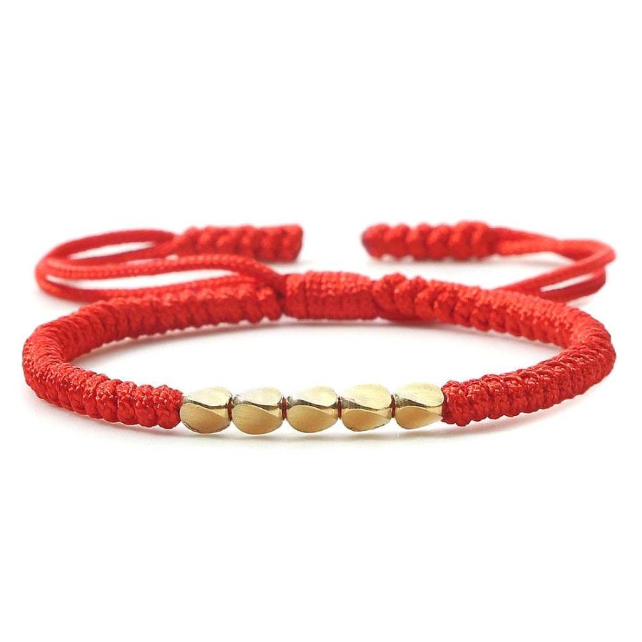 Styles De Bracelets Les bijoux en acier | Bracelet Tibetain Tissu Rouge