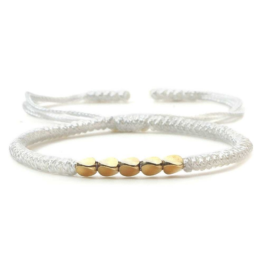 Styles De Bracelets Les bijoux en acier | Bracelet Tibetain Tissu Blanc