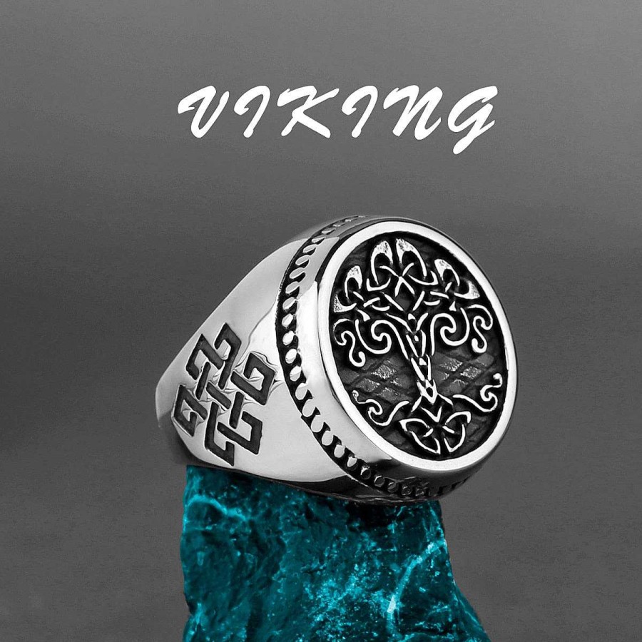 Style De Bague Les bijoux en acier | Bague En Acier Yggdrasil Inoxydable