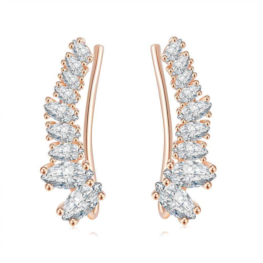 Style De Boucle D'Oreille Les bijoux en acier | Boucle D'Oreille Grimpante Aile D'Ange Brillante