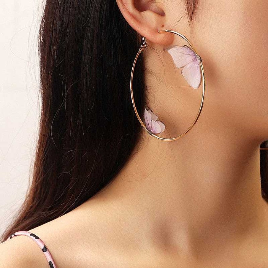 Style De Boucle D'Oreille Les bijoux en acier | Boucles D'Oreilles Anneaux Larges La Mode