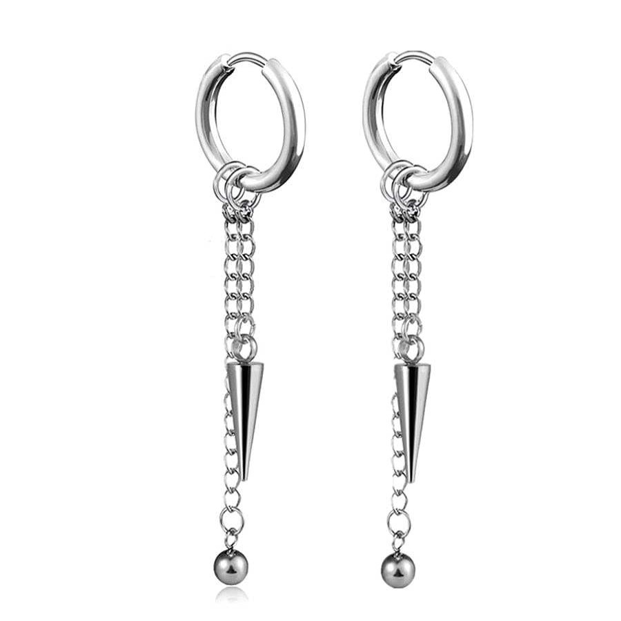 Style De Boucle D'Oreille Les bijoux en acier | Boucles D'Oreilles Acier Pointe Et Boule Inoxydable