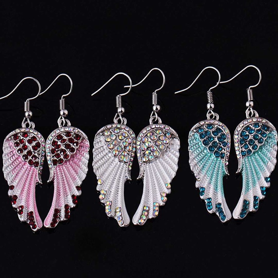 Style De Boucle D'Oreille Les bijoux en acier | Boucle D'Oreille Plume Ailes D'Ange