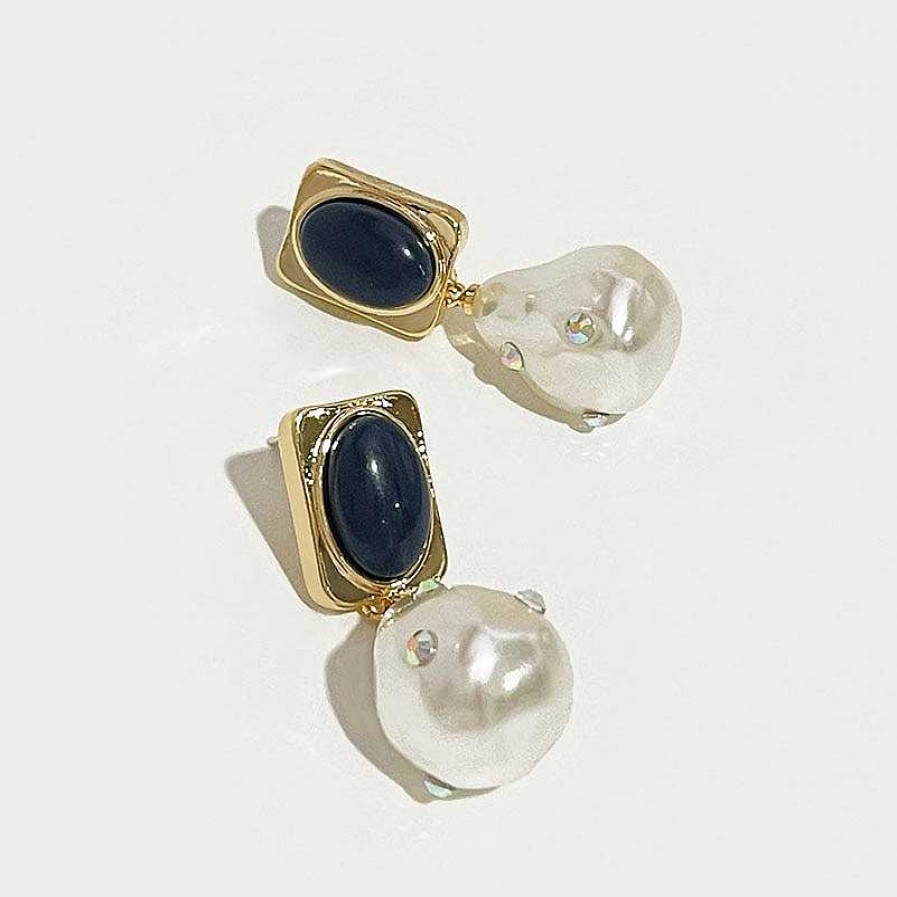 Style De Boucle D'Oreille Les bijoux en acier | Boucle D'Oreille De Mariage Incrust E De Lapis-Lazuli