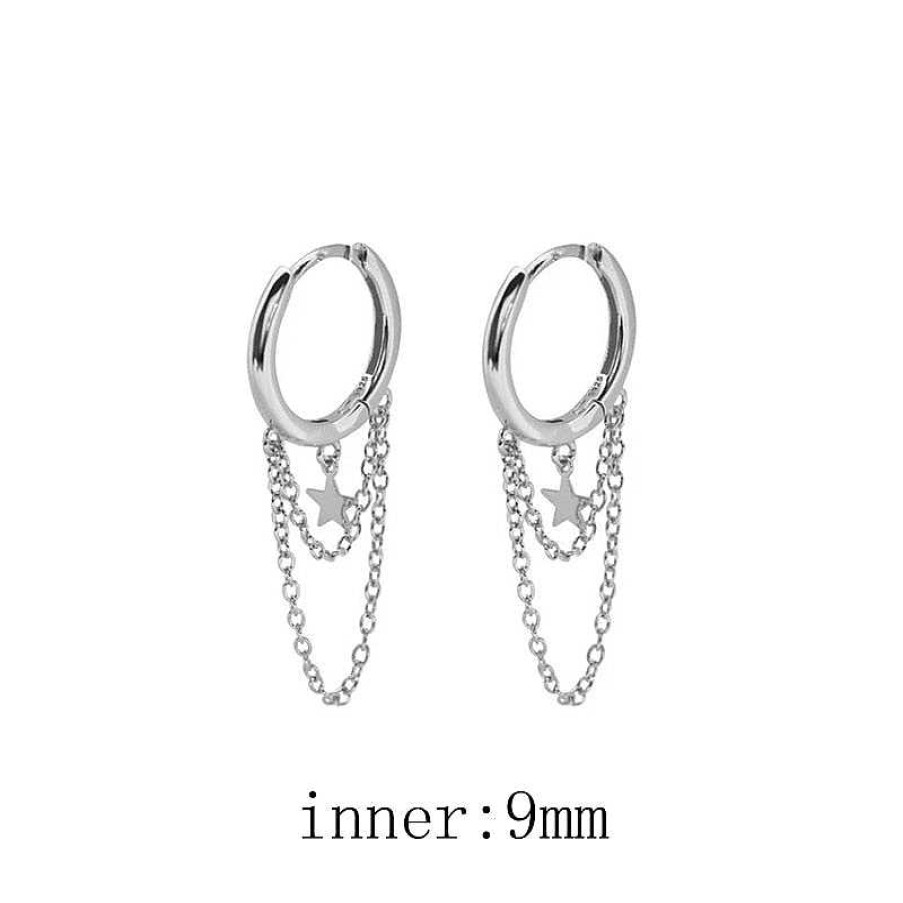 Style De Boucle D'Oreille Les bijoux en acier | Boucles D'Oreilles Cha Ne Un Trou Avec Long Gland