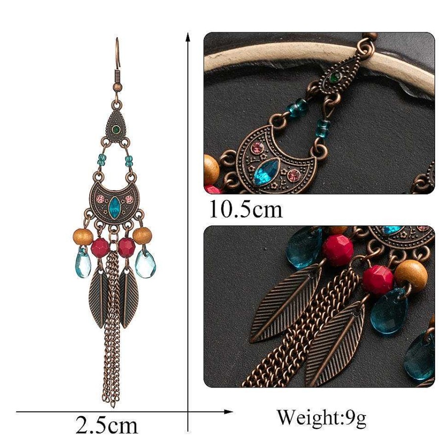 Style De Boucle D'Oreille Les bijoux en acier | Boucle D'Oreille Licorne Longue Ethnique Gypsy