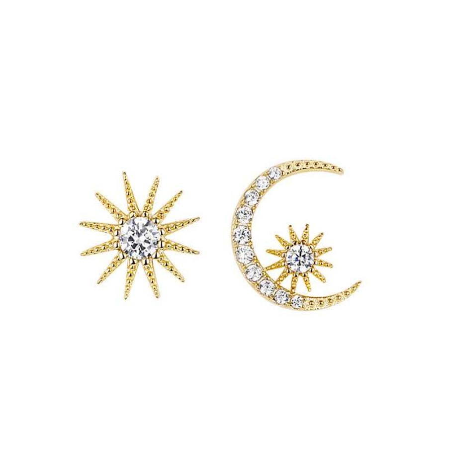 Style De Boucle D'Oreille Les bijoux en acier | Boucle D'Oreille Avec Design De Soleil, Lune Et Toile