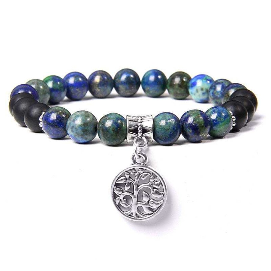 Styles De Bracelets Les bijoux en acier | Bracelet Arbre De Vie Pierre En Sodalite