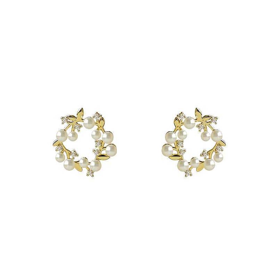 Style De Boucle D'Oreille Les bijoux en acier | Boucles D'Oreilles Anneaux En Perles Classiques En Forme De Couronne