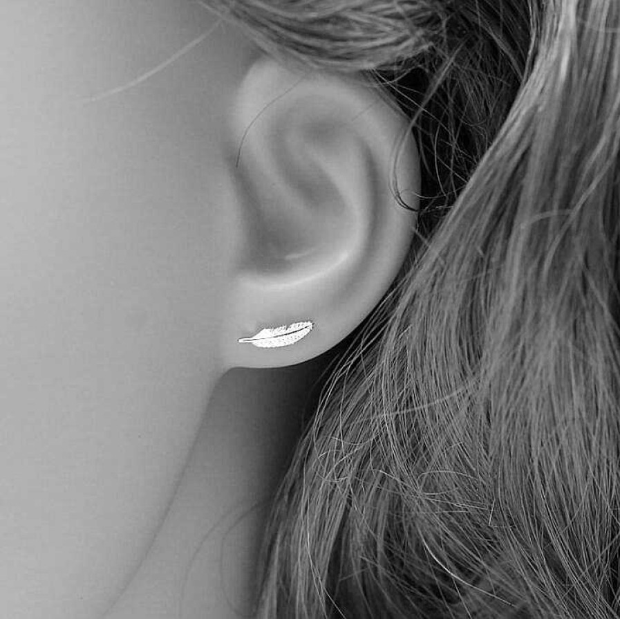 Style De Boucle D'Oreille Les bijoux en acier | Boucle D'Oreille Mignonne En Forme De Plume Grimpante