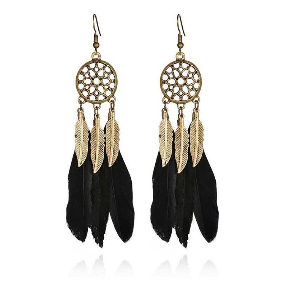 Style De Boucle D'Oreille Les bijoux en acier | Boucle D'Oreille Plume Vintage Vid E