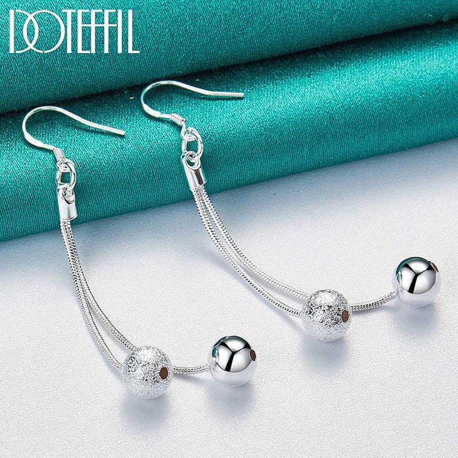 Style De Boucle D'Oreille Les bijoux en acier | Boucle D'Oreille De Mariage Longue Avec Des Perles Mates