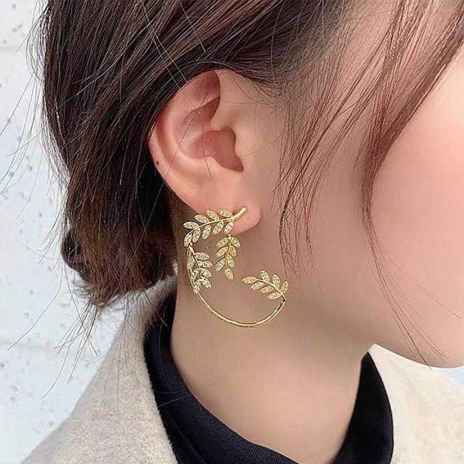 Style De Boucle D'Oreille Les bijoux en acier | Boucle D'Oreille Feuille De Vigne Lectroplaqu E